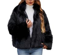 My Recent Orders Coats for Women UK Long Sleeve Faux Fur Cardigan Jacket 2024 Winter Warmer Loose Fit Overcoat Ladies Elegant Solid Color Thick Outerwear Dressy Casual Going Out Jackets