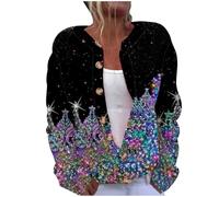My Recent Orders Oversized Knit Cardigan for Women UK 2024 Christmas Long Sleeve Button Down Coat Funny Xmas Tree Santa Snowflake Print Jacket Winter Fashion Going Out Loose Fit Sweater Tops