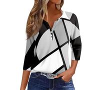 My Recent Orders Plus Size Tops for Women 3/4 Length Sleeve Womens Tops Button Down Summer V Neck Shirts Blouses Dressy Cheapest Thing on Amazon Cheap Stuff Under 50P Grey