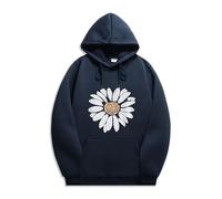 My Recent Orders Sweatshirts for Women UK Oversized Lady's Autumn Hoodie Daisy Butterfly Print Drawstring Hoodie Fashion Plus Size offers of The Day for Women (Navy, M)