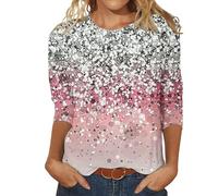 My Recent Orders Tshirts Women UK Plus Size Women's Daily Sequin Printed Crewneck Top Seven Quarter Sleeve T Shirt Printed Amazon Tool Amazon Items Under 5 Pounds