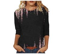 My Recent Orders Womens 3/4 Sleeve Shirts UK Casual Crewneck Tunic Tops 2024 Fall Fashion Solid Color Lightweight Blouse Dressy Comfy Vintage Print Tshirts Elegant Going Out Tee for Ladies