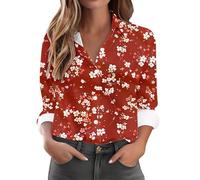 My Recent Orders Womens Casual Shirts UK 2025 Spring Summer Long Sleeve Collared Button Down Blouse Dressy Trendy Floral Printed Tops Ladies Elegant Going Out T-Shirt Loose Fit Shirts