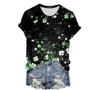 My Recent Orders Women's St Patricks Day T-Shirt UK 2025 Summer Short Sleeve Crewneck Tops Funny Lucky Shamrock Gnome Printed Shirts Dressy Casual Plus Size Tshirts Lightweight Blouse