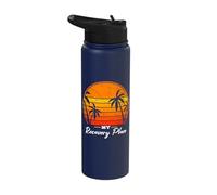 My Recovery Plan Retro Vintage Tropical Beach Vacation Stainless Steel Insulated Water Bottle