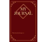 My red journal for daily writing and note taking: Beautiful red royal journal for writing and note taking with golden frames. Plane lined papers.