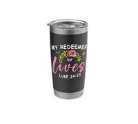 My Redeemer Lives Scriptural Christian Bible Flower Jesus Stainless Steel Insulated Tumbler