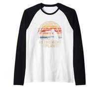 My Retirement Plan Bird Watching Retro Sunset Photographer Raglan Baseball Tee