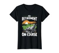 My Retirement Plan is On Course Retired Golf Player Golfer Value Graphic T-Shirt, Women, Black, M