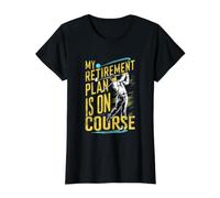 My Retirement Plan is On Course Retired Golf Player Golfer Value Graphic T-Shirt, Women, Black, M