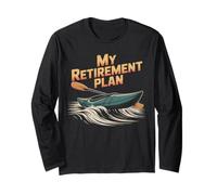 My Retirement Plan Kayaking Funny Retired Retro Kayaker Long Sleeve T-Shirt