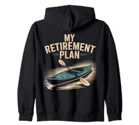 My Retirement Plan Kayaking Funny Retired Retro Kayaker Zip Hoodie