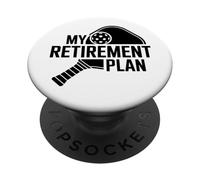 my retirement plan pickleball sport ball and paddle player PopSockets Adhesive PopGrip