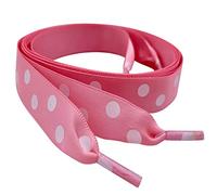 My Ribbon Laces 155cm / 61" Pink Polka Dot Flat Satin Ribbon Shoelaces for Trainers Sneakers Sports shoes gym trainer's Hi top's Ankle Boots shoelaces