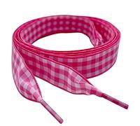 My Ribbon Laces Pink gingham 65cm Shoelaces Flat Ribbon Shoe laces For Trainers, Boots & Shoes