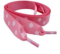 My Ribbon Laces Pink Polka dot Satin 85cm Patterned Shoelaces Flat Ribbon Shoe laces For Trainers, Boots & Shoes