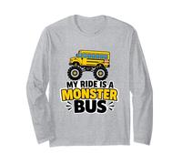 My Ride is a Monster Bus Kids Truck Lovers Back to School Long Sleeve T-Shirt