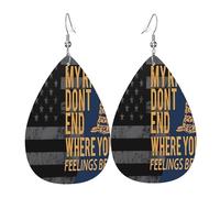 My rights don'T end where your feelings begin Leather Earrings, Clothing Decoration, Suitable For Festival Parties, Holidays And Daily Life