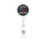My Rights Don't End Where Your Feelings Begin Retractable Badge Holder Reel Clip Id Card Holder forNurse Student Office Worker