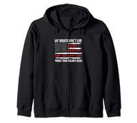 My Rights Don't End Where Your Feelings Begin USA Flag Gun Zip Hoodie