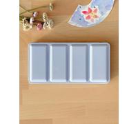 My Rock Way Large White Sand Watercolor Tin 48 Colors Metal with 52 Half Buckets, Mixing Palette and Thumb Ring Travel Paint Palette, Perfect for Gift