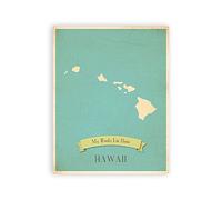 My Roots Hawaii Personalized Wall Map 08x10 Inch Print, Kid's Hawaii Map Wall Art, Children's Hawaii Vintage State Map, HI Wall Art Print, Nursery Decor, Nursery Wall Art