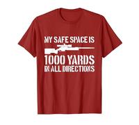 My Safe Space is 1000 Yards in All Direction Military Sniper T-Shirt, Men, Cranberry Red, Small