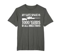 My Safe Space is 1000 Yards in All Direction Military Sniper T-Shirt, Men's Big and Tall, Asphalt Grey, 3X Tall