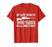 My Safe Space is 3000 Feet in All Direction Military Sniper T-Shirt, Men, Red, Medium