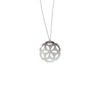 My Saint My Hero Saint Mary Magdalene Rosette Necklace, 18" plus extender chain, Stainless Steel, Pearl