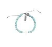 My Saint My Hero “Well Wishes Divine” Bracelet - A Prayerful Gift of Protection, Light & Love with Crystal Pearls and Blessing Medal, One Size, Cotton, howlite