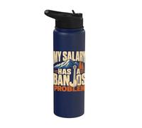 My Salary Has A Banjos Problem Bluegrass Music Stainless Steel Insulated Water Bottle