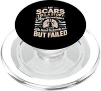 My Scars Tell A Story Lung Cancer Survivor Strength PopSockets PopGrip for MagSafe