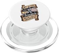 My Scars Tell A Story Of Strength Brain Cancer Awareness PopSockets PopGrip for MagSafe