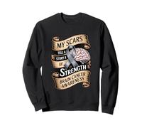 My Scars Tell A Story Of Strength Brain Cancer Awareness Sweatshirt