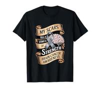 My Scars Tell A Story of Strength Brain Cancer Awareness T-Shirt