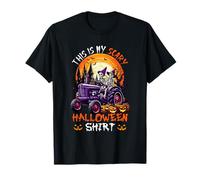 My Scary Halloween Shirt Carved Pumpkin Skeletons On Tractor T-Shirt