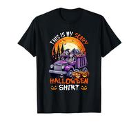 My Scary Halloween Shirt Funny Skeletons On Garbage Truck T-Shirt