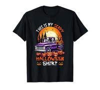 My Scary Halloween Shirt Funny Skeletons On Pickup Truck T-Shirt