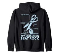 My Scissors Beat Rock Engineering Diagram Joke for Nerds Zip Hoodie