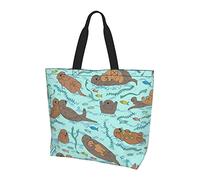 My Sea Otters Tote Bag For Women,Womens Tote Bags,Waterproof Tote Purse for Teacher,Gym,Work,School with interior Pocket