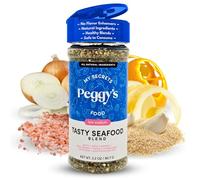 My Secrets Peggy's Food Tasty Seafood Seasoning Blend - Low Sodium Spice Seasoning Mix - Natural Seafood Herb Spice Seasoning with Himalayan Pink Salt - 3.2 oz Pack