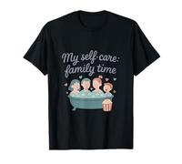 My Self Care Family Time Bubble Bath Popcorn Design T-Shirt