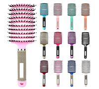My Sensory Space Detangling Hairbrush, Magical Brush Detangler, Detangler Bristle Nylon Hairbrush, Curved and Vented Detangling Hair Brush(Color:Pink-B)