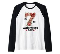 My Seventh Valentine Day 7th Celebration Happy Couple Lovers Raglan Baseball Tee