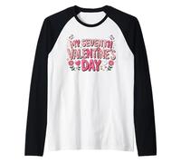 My Seventh Valentine Day Happy Couple 7th Lovers Celebration Raglan Baseball Tee