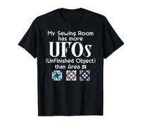 My Sewing Room has More UFOs Unfinished Object Than Area 51 Value Graphic T-Shirt, Men, Black, XL