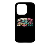 My Sewing Room Is My Happy Place Funny Sewing Machine Case for iPhone 15 Pro