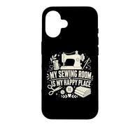 My Sewing Room Is My Happy Place Funny Sewing Machine Case for iPhone 16