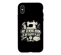 My Sewing Room Is My Happy Place Funny Sewing Machine Case for iPhone X/XS
